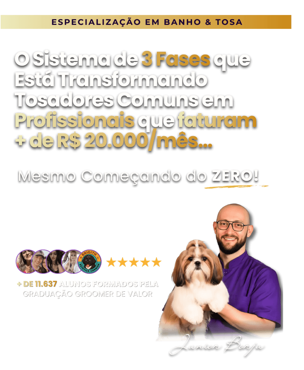A Formação Completa para se tornar um Groomer valorizado, disputado e muito bem pago